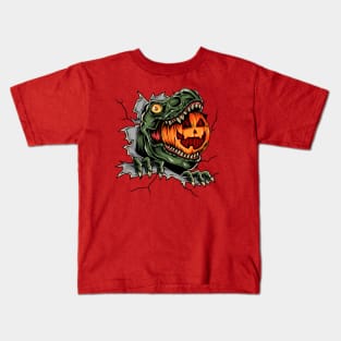 Halloween Trex Head,Halloween Pumpkin,Halloween Night Kids T-Shirt